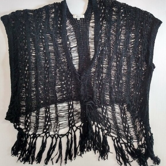 Umgee Kimono Size M / L Duster Topper Coverup Open Front Cardigan Crochet Knit - Picture 10 of 16